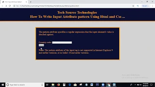 How To Write Input Attribute Pattern using Html Pattern Input Attribute