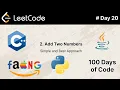 Add Two Numbers problem 2 of 100 Days of Code