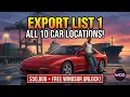GTA San Andreas Export List 1 - All 10 Car Locations 100 Guide