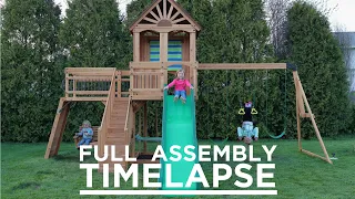 FULL ASSEMBLY TIME-LAPSE Backyard Discovery - Caribbean Wooden Swing Set