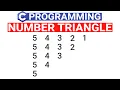 Number Triangle Pattern in C Number Pattern Using C Program - C Language in Hindi