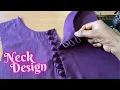 Lagu Neck design with loops and buttons. Make beautiful neck design with loops and buttons.