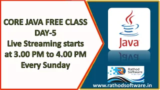 Free Java Weekly Class Mastering Java Live DAY-5