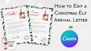 How to Edit the Christmas Arrival Goodbye Elf Letter Set with Canva