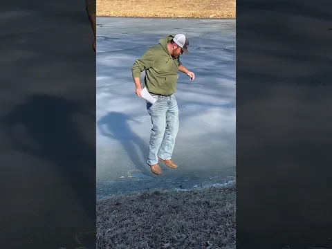 Does he fall through the Ice?