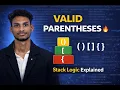 Valid Parentheses Stack Explained Python DSA