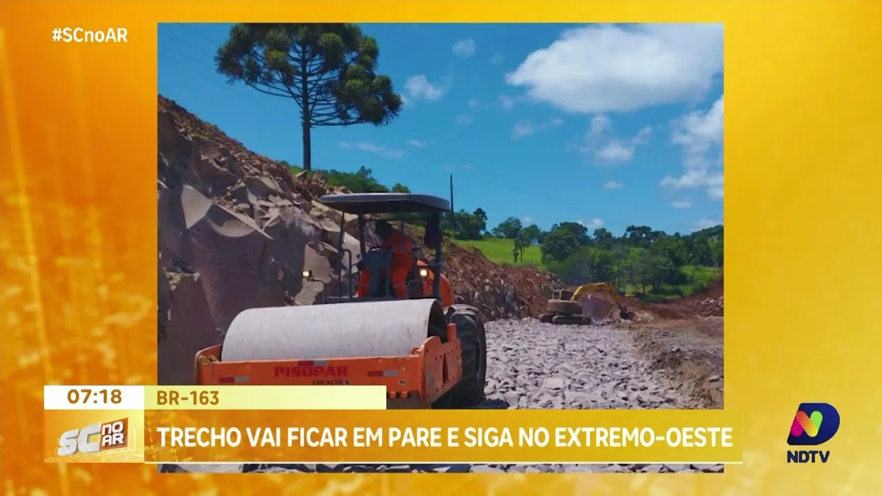 BR-163 terá sistema 'pare e siga' no extremo-oeste de Santa Catarina