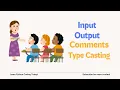 Python Input Output Comments Type Casting in telugu Python Tutorial in Telugu