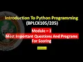 Module 1 Intro To Python Programming VTU 1st Sem Most Important Questions