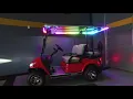 Advanced EV Advent Red Gray 48V Lithium Electric Golf Cart 4 Passenger LEDs 2 Lift Flip Seat