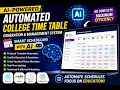 AI-Powered Automated College Time Table Generation System MER Stack Project with Smart Scheduling
