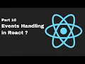 Event Handling in React ReactTutorials