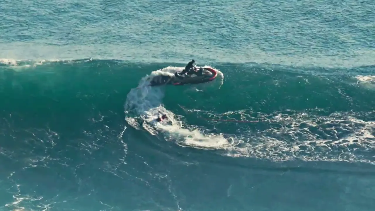 Big wave Bali jet surfing