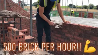 Bricklaying Averaging 500 Brick Per Hour 