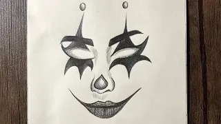 how to draw a scary clown step by step easy pencil drawing idea for beginners clowns face sketch