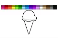 Learn Colors for Kids and Color Single Ice Cream Cones Coloring Pages