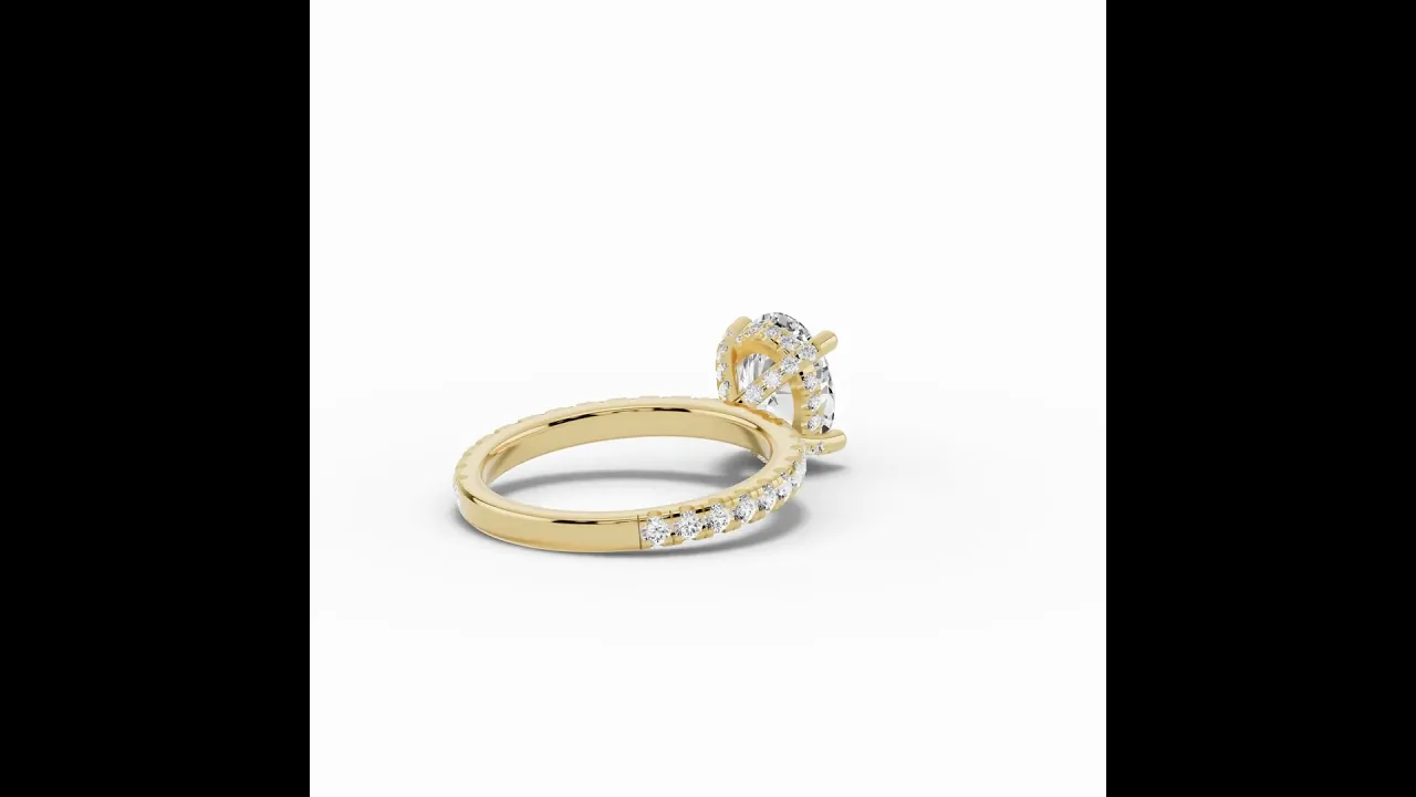 Oval Coronet Diamond Crown Engagement Ring