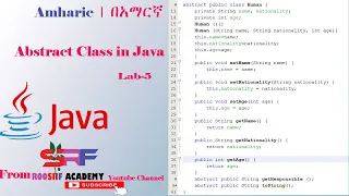 Java Programming Tutorial Abstract Class Part 5 in Amharic