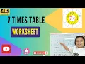 7 Times Table Worksheet Multiplying by 7 Worksheets Multiplication Tables