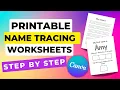 How To Make Printable Name Tracing Worksheets in Canva Etsy Digital Products To Sell Tutorial 2024