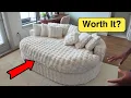 Watch Before Buying - 83 Inch Oversized Round Boneless Couch