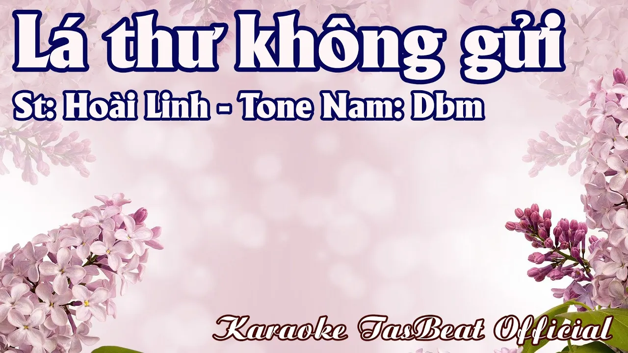 Karaoke Lá Thư Không Gửi Tone Nam | TAS BEAT