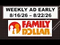 FAMILY DOLLAR WEEKLY AD EARLY 26 - 26