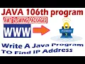 java 106th program Write a java program to find ip address using swing awt