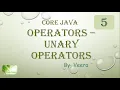 Core JAVA - Unary Operators Part