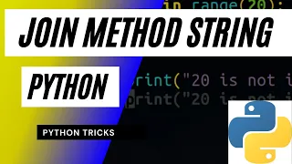 Join String Method Python How to join strings from an iterable into a sentence in Python