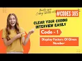 Code - 1 Display Factors of Given Number Java 365 Codes By Srinivas FullStack Edutech