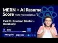 Part 01 Frontend SideBar MERN Dashboard AI Resume Scorer Project MERN AI Project