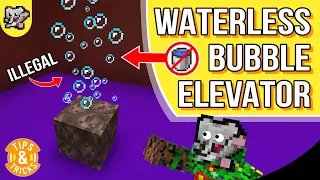 Invisible Waterless Bubble Elevator Minecraft Tips Tricks Bedrock MCPE PS XBOX SWITCH