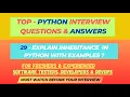 29 - Explain Inheritance in Python Python Interview Questions Dev Freshers Experienced