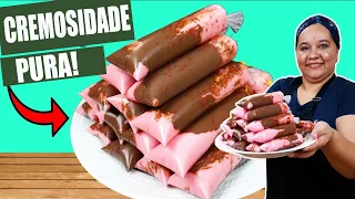 SÓ 0,82 Centavos !! LUCRE 200%  Geladinho Gourmet MORANGO com Nutella ECONÔMICO  Faça e Venda !!
