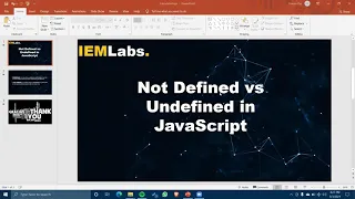 Undefined vs Not defined in js Tutorial IEMLabs