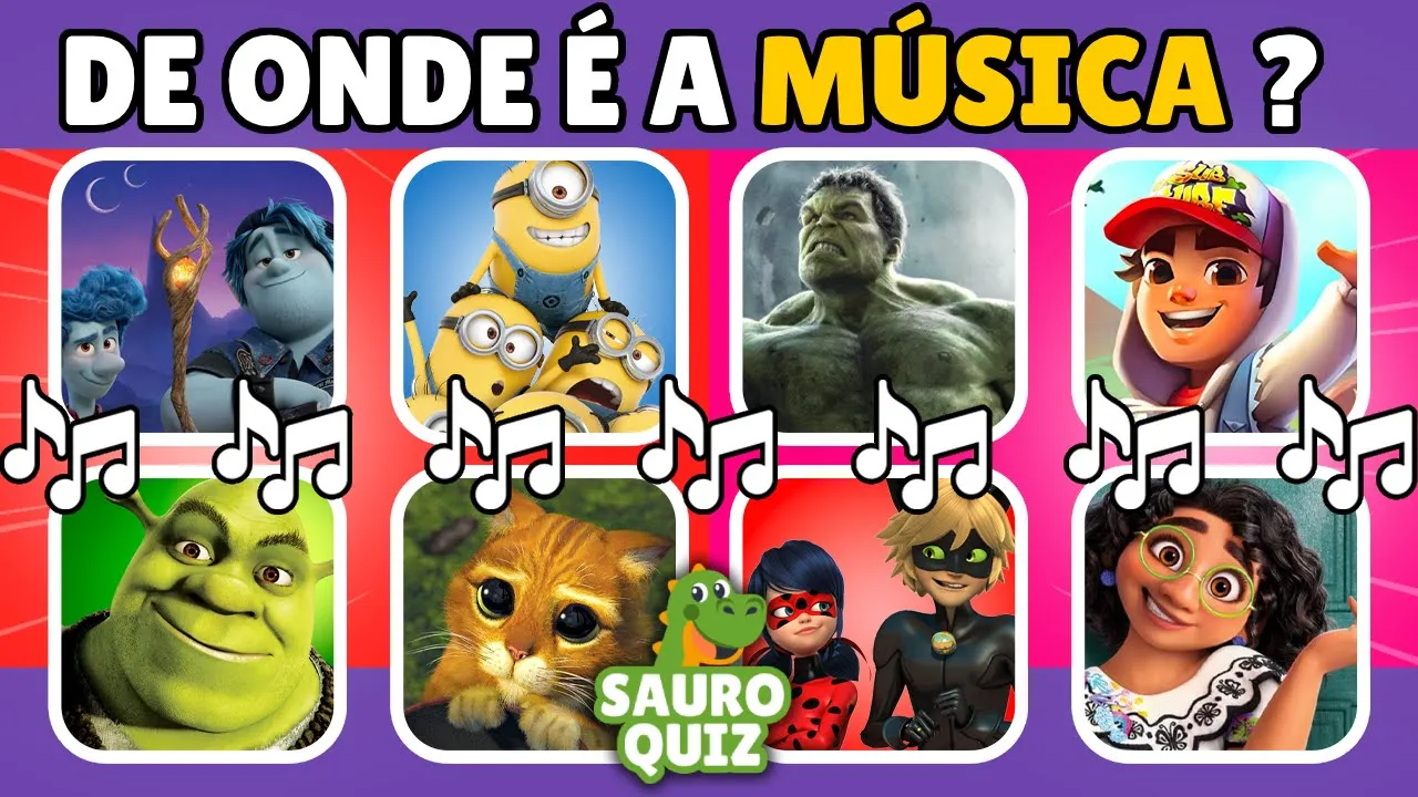 ???? ADIVINHE O DESENHO OU FILME PELA MÚSICA | Só 1% vai acertar tudo #desafiomusical #adivinheamusica