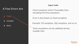 Hands-On Object Oriented Programming with Java 11 Understanding Exception packtpub com
