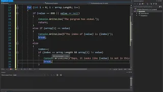 Implementing Recursion and Linear Search in our application to find the index of an element n