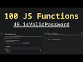 49 isValidPassword Solving 100 JS Functions