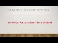Variance for a column in a dataset using Python