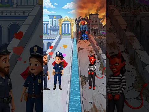 ✝️ Policía Ángel vs Policía Diabla 😈 ¡El Gran Duelo!  #jesus  #trivia #espiritualidade