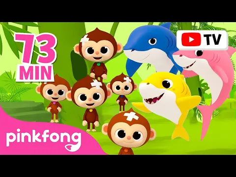 Download MP3 [TV for Kids] 🐒 BEST Monkey Banana Dance + Baby Shark! | Summer Outdoor Songs | Pinkfong for Kids