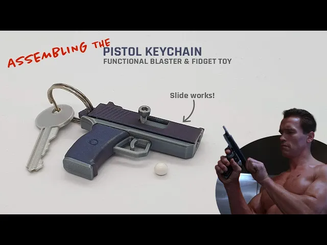 Pistol Keychain — Functional Blaster & Fidget Toy video thumbnail