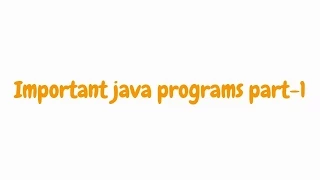 Important java programs part-1