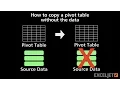 How to copy a pivot table without the data