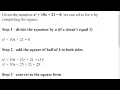 JavaScript Solving a Quadratic Equation by Completing the Square Tutorial