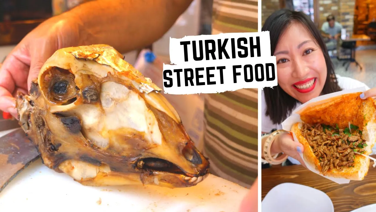 Unusual TURKISH STREET FOOD | ROASTED SHEEP'S HEAD + Chicken breast pudding | TURKISH FOOD