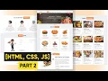 Responsive Restaurant Website HTML CSS JS Part 2