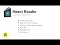 react-reader example react-reader reactjs Highlighting text Page Number Change Font Size